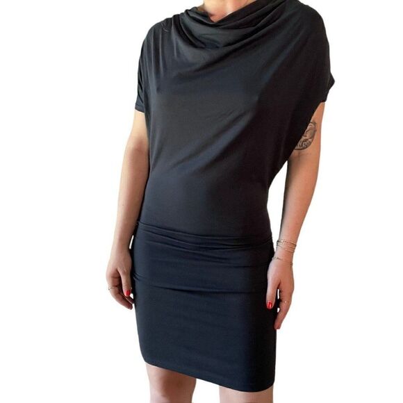 Susana Monaco Womens Gray Ruched Bodycon Party Stretch Mini Dress Sz XS - Picture 3 of 6